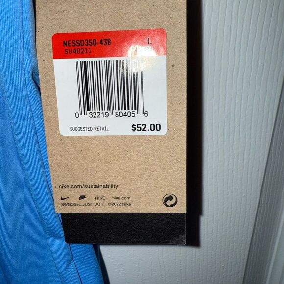 Nike Swim Dri-FIT Rash Guard Women’s Large Blue UPF 40+ Surf Shirt NWT - Picture 7 of 7